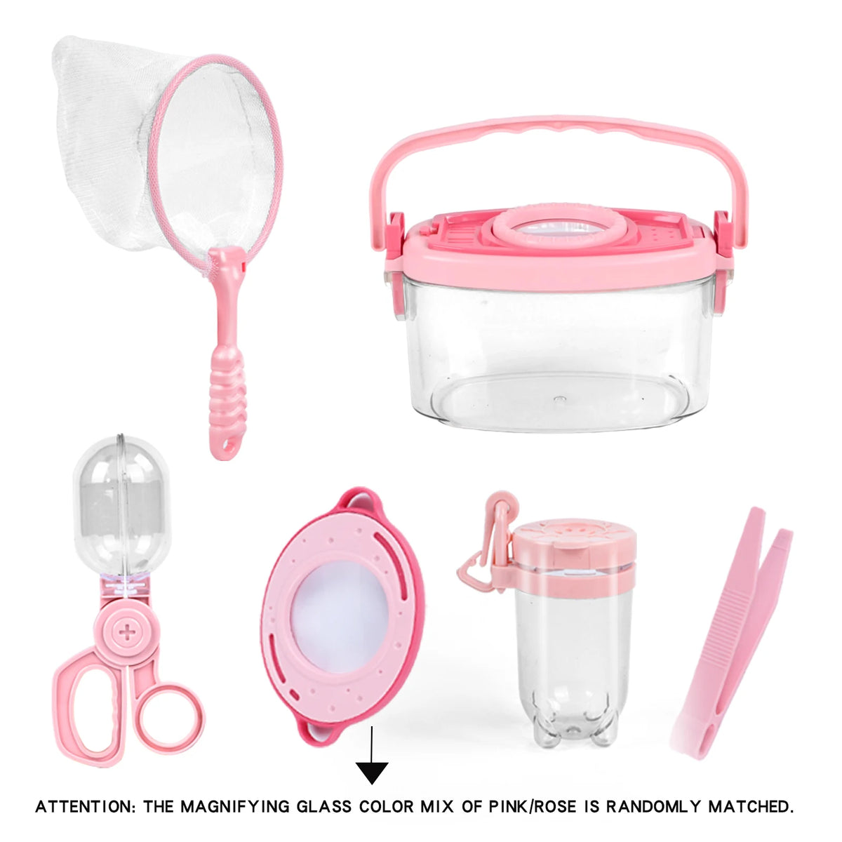 Outdoor Exploration Magnifying Glass, Insect Handheld Observation Box, Capture Tool, Butterfly Net Cage, Insect Trap, Clamp
