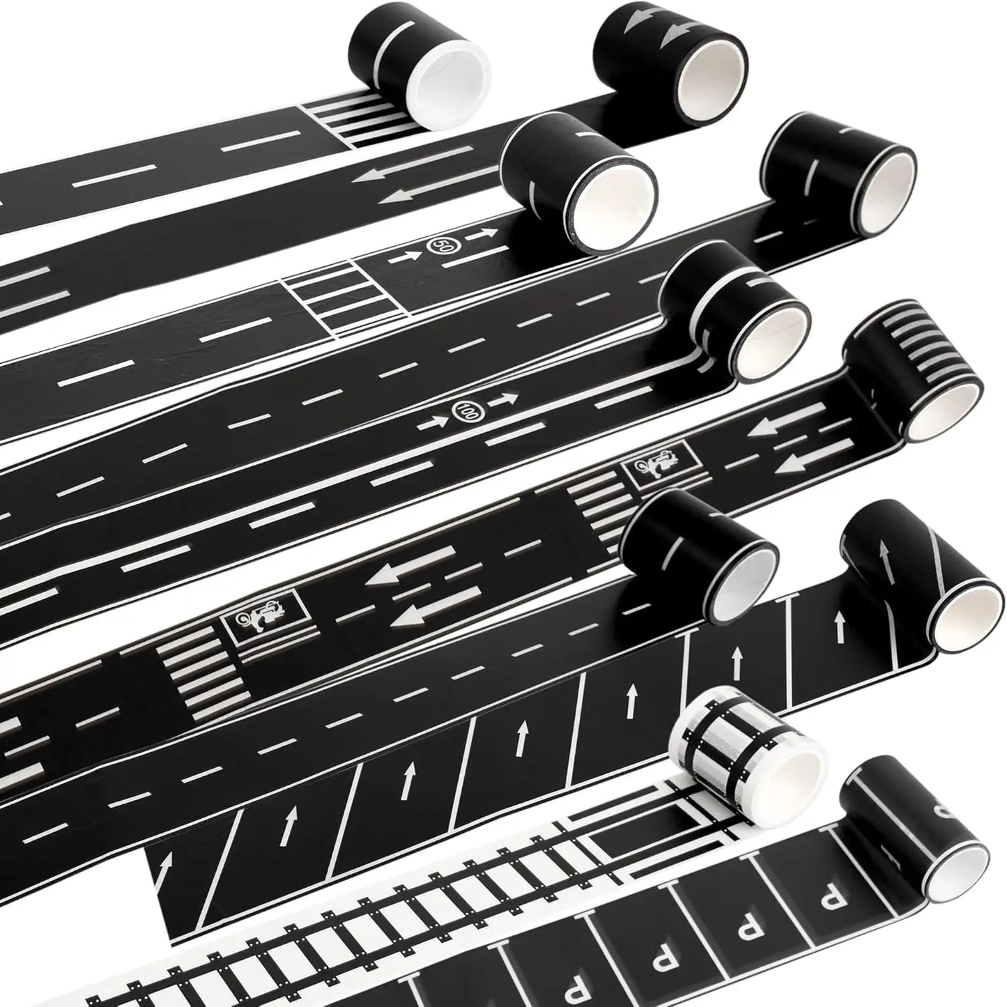 Creative Road Tapes Traffic DIY Highway Train Railway Tape Cartoon Car Stickers for Kids Racing Car Birthday Party Creative Gift