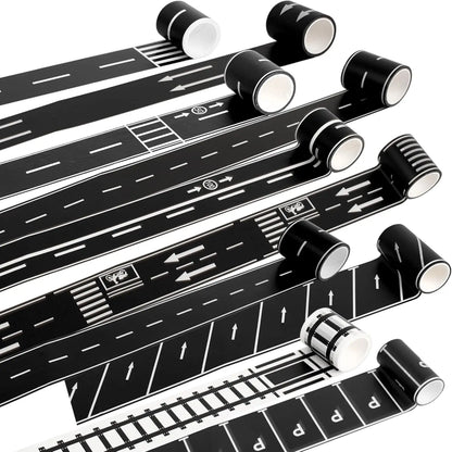 Creative Road Tapes Traffic DIY Highway Train Railway Tape Cartoon Car Stickers for Kids Racing Car Birthday Party Creative Gift