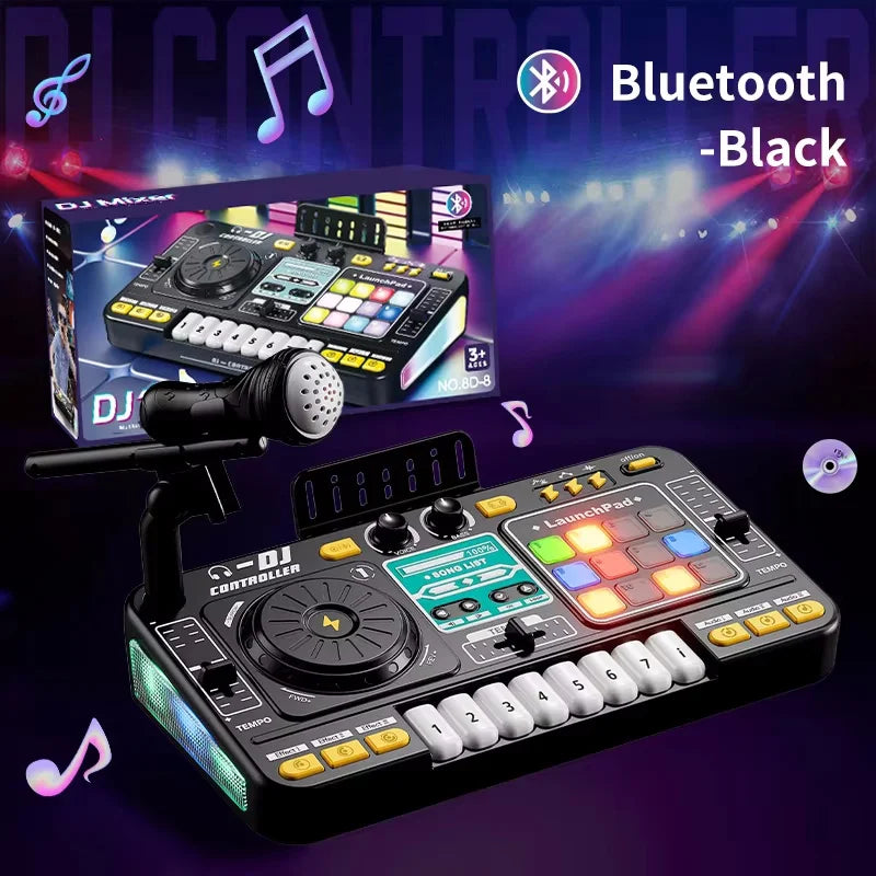 DJ Mixing Toys for Children Multi-functional Bluetooth DJ Keyboards Turntable Controller Kids Musical Instrument Educational Toy