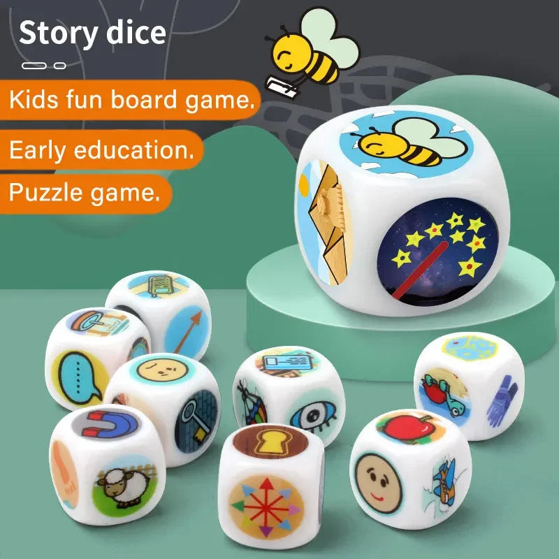Story Dice Toys for Kids Logical Thinking Training Fun Creative Imaginative Storytelling Party Games Fun Family Interactive Game