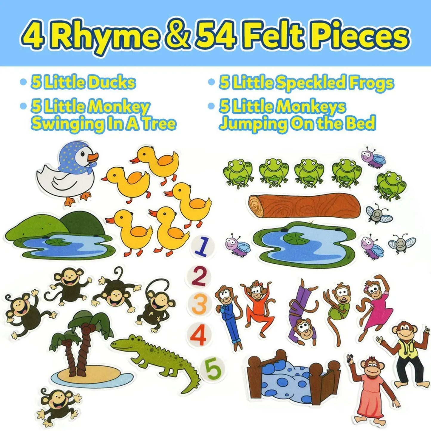 Preschool Educational Playset, Creative Learning Tool, Craft Toy Gifts for Kids, Felt Boards & Storytelling Board