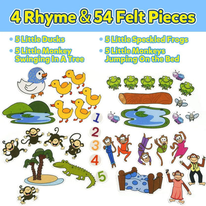 Preschool Educational Playset, Creative Learning Tool, Craft Toy Gifts for Kids, Felt Boards & Storytelling Board