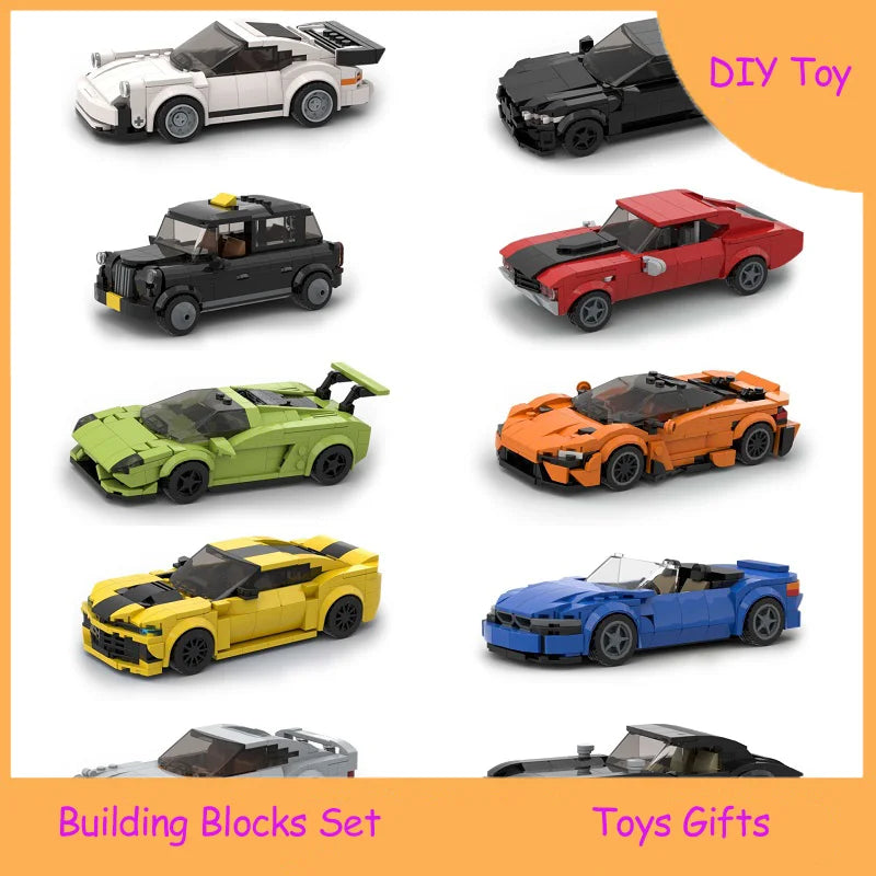Creative Racing Series Building Blocks Toy Luxury Sports Car Model Building Set for Kids Educational Block Toy Birthday Gifts
