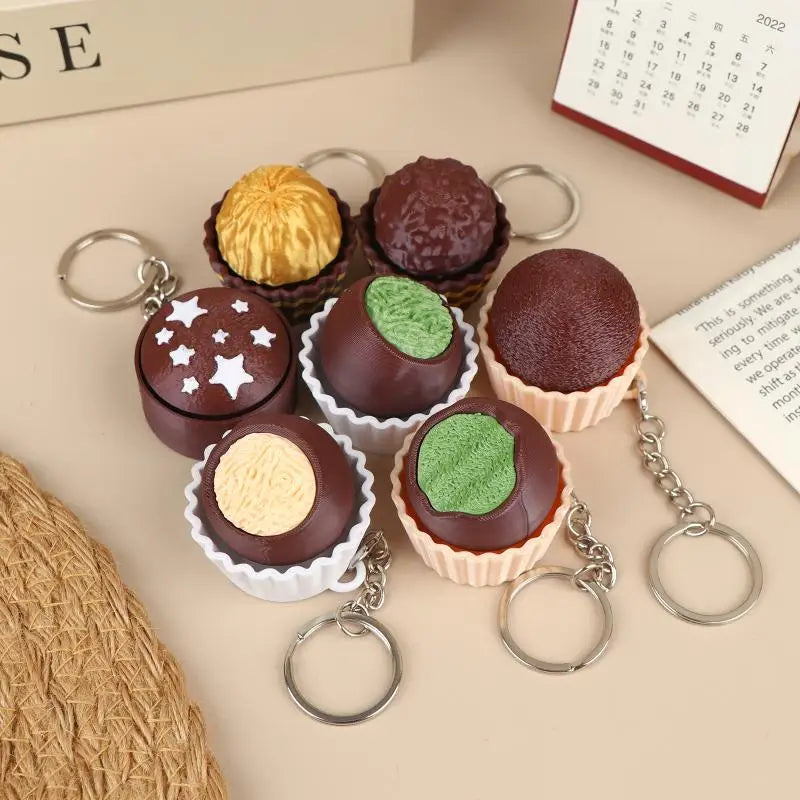 Fidget Toy Simulated Chocolate Keyboard Keychain Push Bubble Clicker Stress Relief Sensory Play for Kids and Adults
