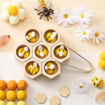 Sensory Bee Toys Newborn Fine Motor Skill Toy Montessori Game Bees Montessori Wooden Creative Baby 0 12 Months Play Toys Gifts