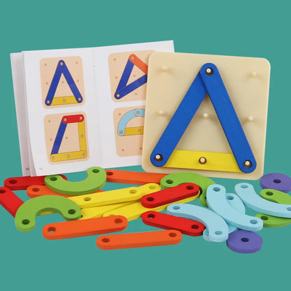 Montessori Game Creative Toy Graphics Geometric Pegboard Puzzle Childhood Educational Toys For Preschool Children Kids Gifts