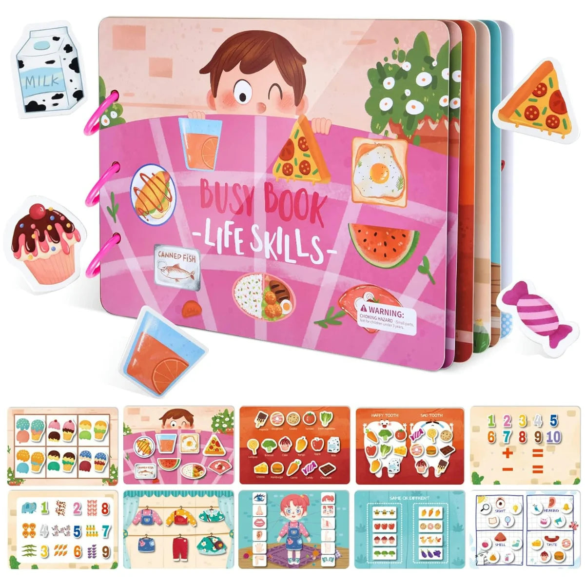 Montessori Toys Busy Book for Toddlers Girls 3+,life skills learning, Preschool Educational Toys Autism Sensory Travel,gift