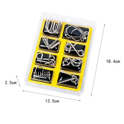 Montessori Series 8 Pcs Metal Educational Toys - Intelligence Interactive Game Unlock Widgets Kids Stress Relief Unique Toy