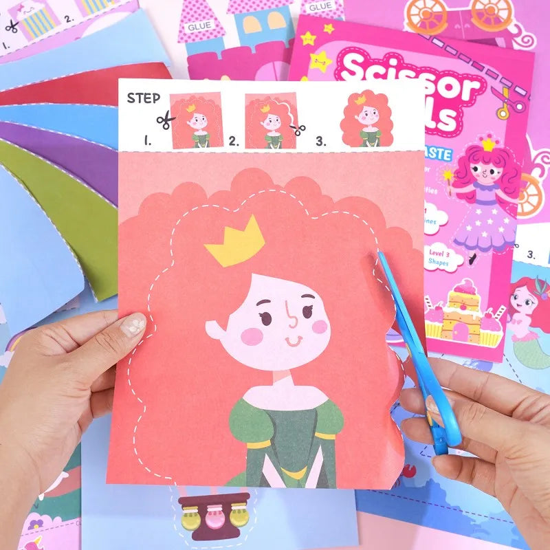 Children's Paper-Cut Book Creative Fun DIY Handmade Daily Activities Paste Toys Kindergarten Puzzle