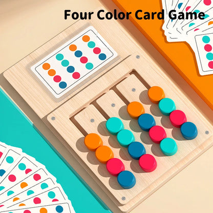 Montessori Wooden Color Matching Puzzles Logic Game - Early Education Busy Board Toy for Kids Baby Color Cognition Learning