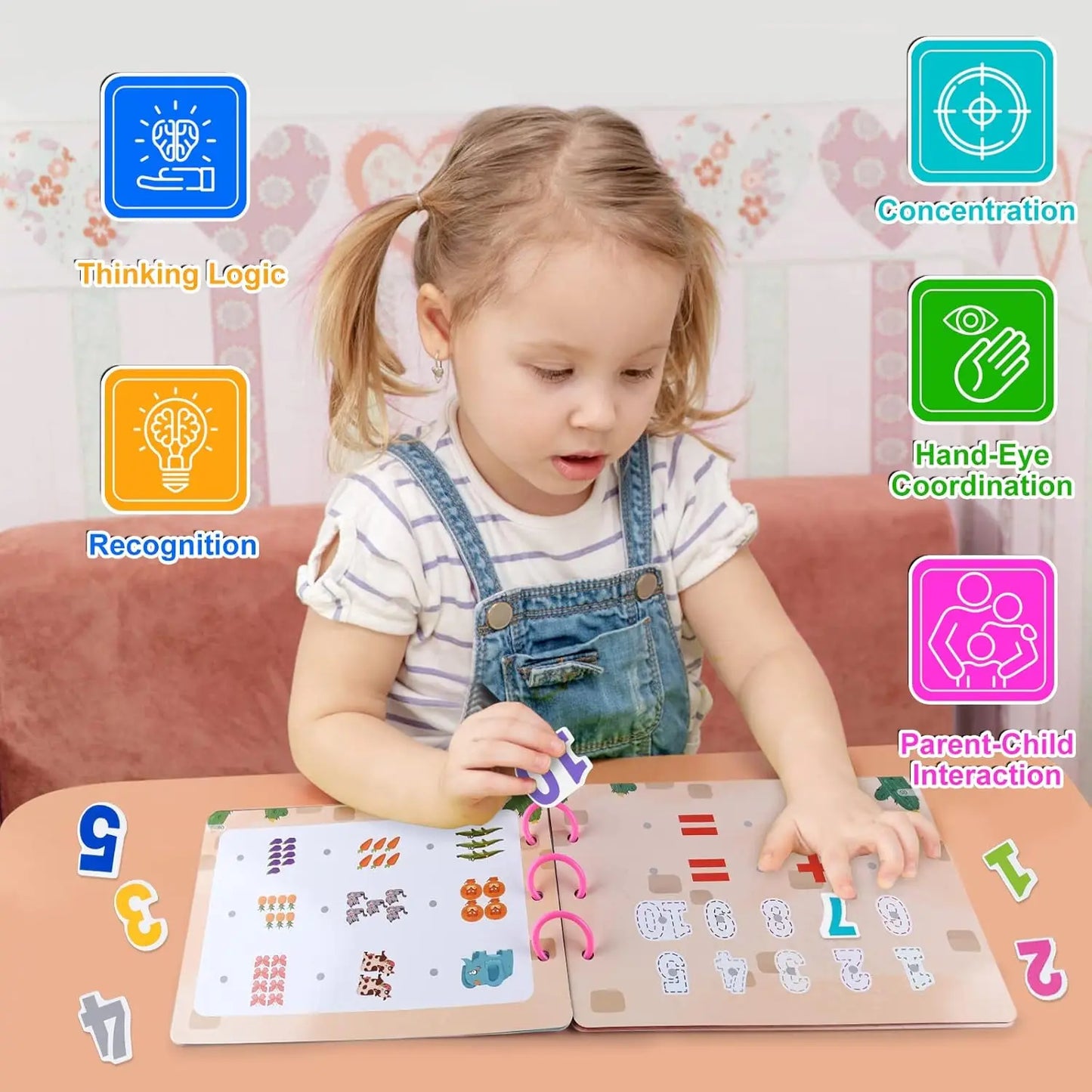 Montessori Toys Busy Book for Toddlers Girls 3+,life skills learning, Preschool Educational Toys Autism Sensory Travel,gift