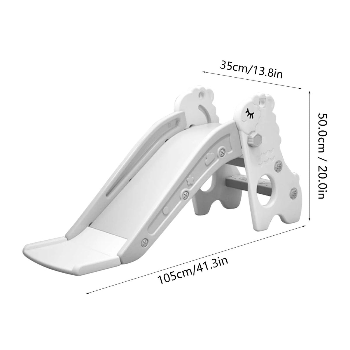Children Climber Play Slide Kids Indoor Sliding Slide Freestanding Folding 2 Stairs Stable Base Climber Play Slide for Toddlers