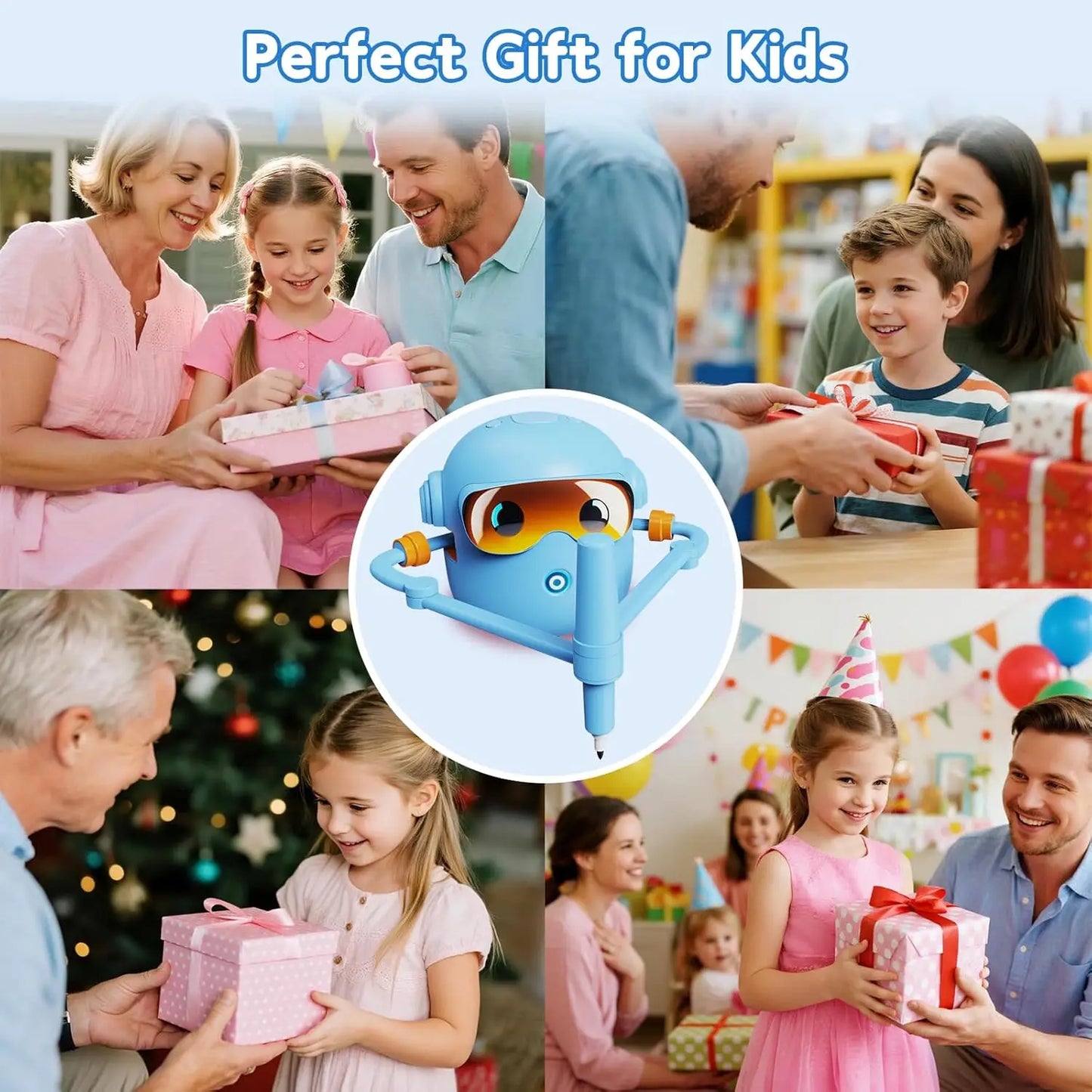 New Kids Drawing Robot Interactive Educational Auto Drawing Robot with 100 Cards for Boys Girls Preschool Learning