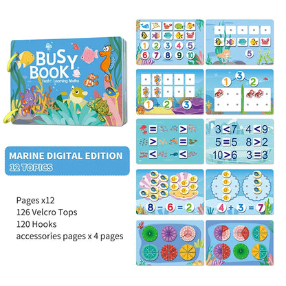 Busy Book for Kids Toddlers Ages 3-6 Montessori Quiet Book Preschool Learning Activity Books Reusable Sticker & Velcro Matching