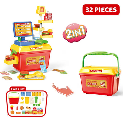 Kids Pretend Play Toy Set Simulation Doctor Kit Hamburger Ice Cream Dessert Career Role Play Toys Interactive Educational Toy