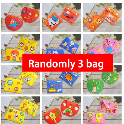 Kids Sewing Craft Kit DIY Cartoon Wallet Handmade EVA Kit Educational Toys Birthday Gift for Girls Beginners