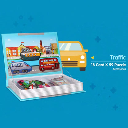 Kids Intelligent 3D Jigsaw Toys Magnetic Puzzle Book Brain Training Games Montessori Educational Toys for Xmas Toys Kids Gifts