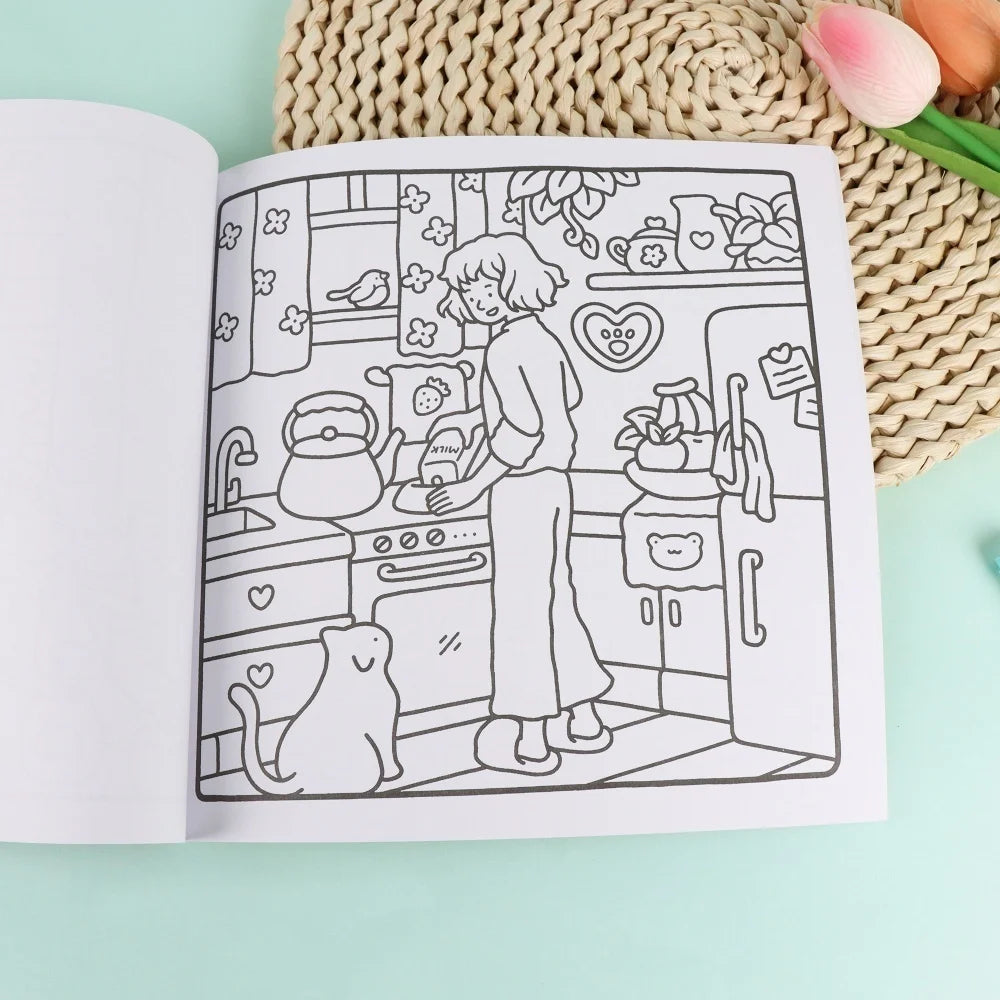 Girl Moments: Coloring Book for Adults & Teens, Cozy Space to Inspire Creative DIY Art