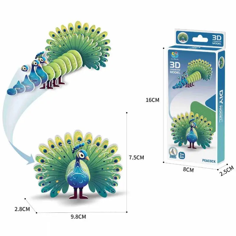 Montessori Educational Toy Set, DIY 3D Paper Model Assembly Animal Puzzle, Exciting Learning Play for Boys and Girls