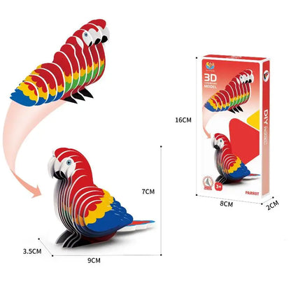 Montessori Educational Toy Set, DIY 3D Paper Model Assembly Animal Puzzle, Exciting Learning Play for Boys and Girls