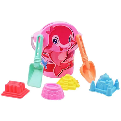 Kids Beach Sand Toys Set Toddler Travel Size Beach Kit Fun Rake Shovel Complete Sandbox Toys Sand Bucket For Boys Girls Summer