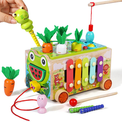 Wooden Educational Toys for Children Montessori Toys Carrot Shape Assortment Matching Games Intellectual Puzzles Baby Gifts