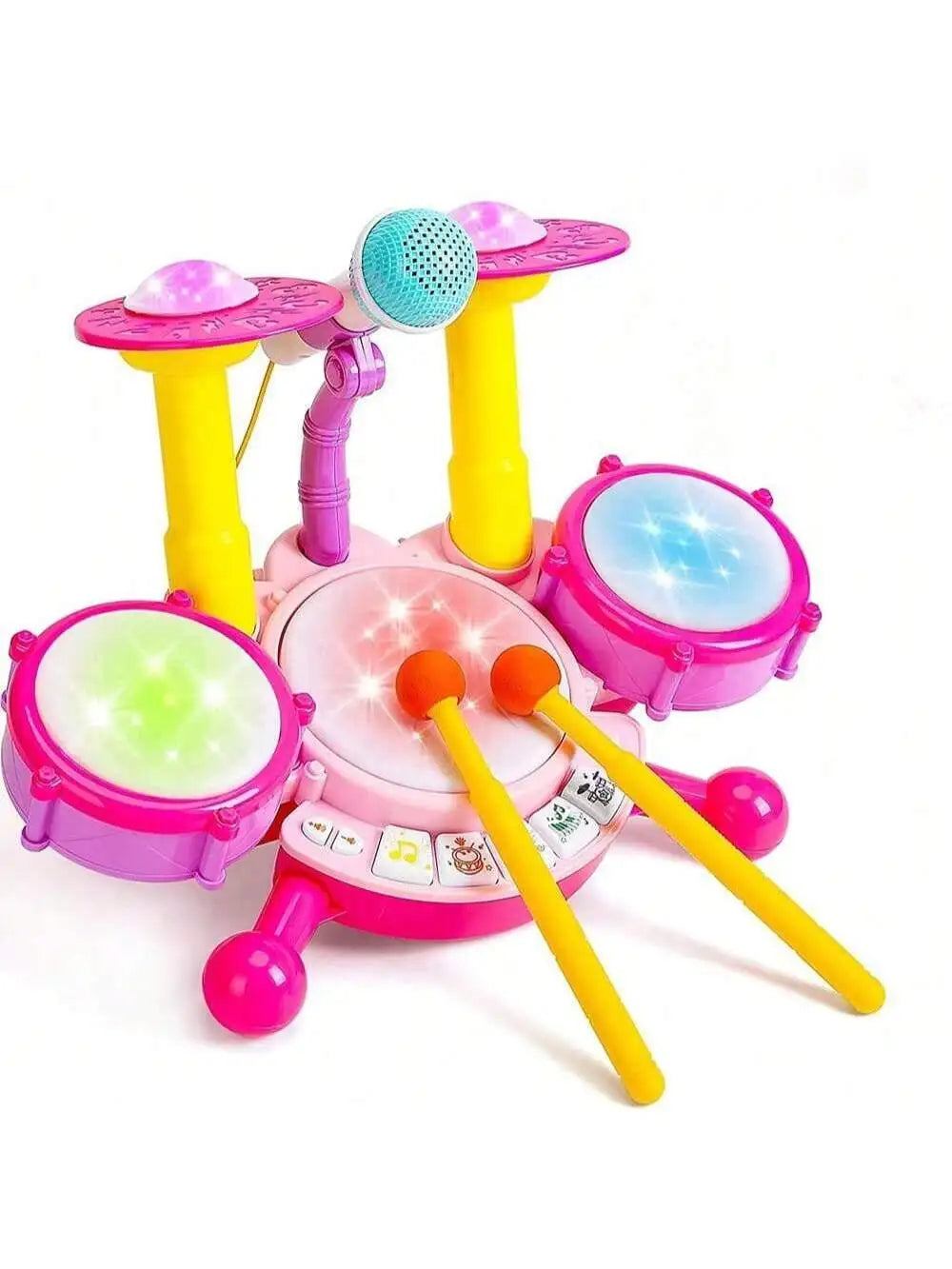 Educational Kids Drum Set for Toddlers 1-3 Years Old Musical Baby Toy with Microphone Girls And Boys Learning Instrument Gift