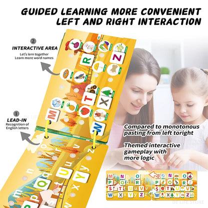 Busy Book for Kids Toddlers Ages 3-6 Montessori Quiet Book Preschool Learning Activity Books Reusable Sticker & Velcro Matching