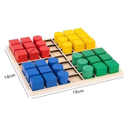 Wooden Creative Blocks Puzzle Children Montessori Color Shape Matching Early Education Educational Toys Kids Intelligence Game