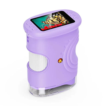 Digital Microscope for Kids 1000X Handheld 4K 2.0" Screen Handheld Rechargeable Mini Pocket Educational Science Toy for Children