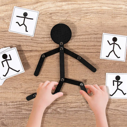 Kids Puzzle Toy Sports Wooden Man Montessori Education Develop Baby Imagination Exercise Hands-on Ability 2-6 Years Play Gift
