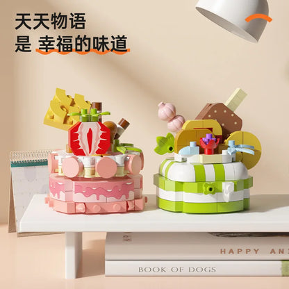 Kids Cake Party DIY Building Blocks Creative Intelligence Assemble Game Early Educational Interactive Toy For Family Time