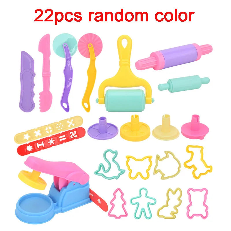 Creative 3D Plasticine Mold Modeling Clay Accessories DIY Play Dough Tool Kit Plastic Set Knife Mold Kids Educational Toys