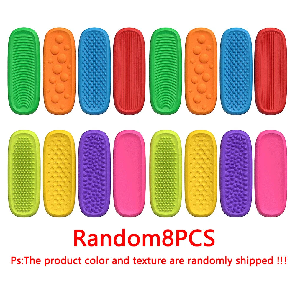 Silicone Sensory Strip Fidget Toys Kids Autism Decompression Calming Fidgeting Toy Adults Stress Desk Anxiety Relief Sensory Toy