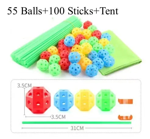 DIY 3D House Toys For Kids Construction Forts Building Kits Creative Castles Tunnels Playhouses Educational Gift For Childrens