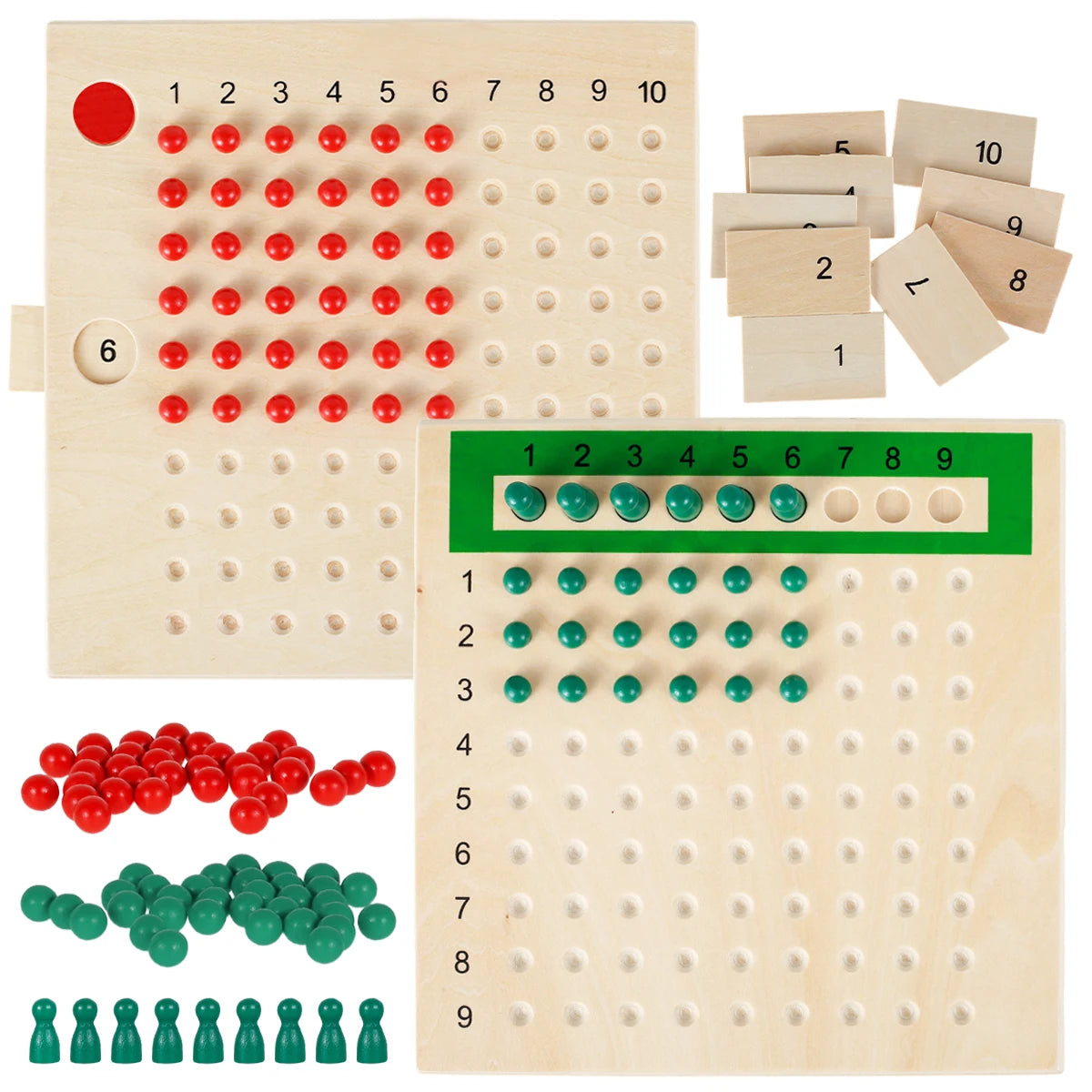 Montessori Math Board Game Multiplication and Division Board Wooden Math Teaching Aids for Homeschooling Classroom Activities