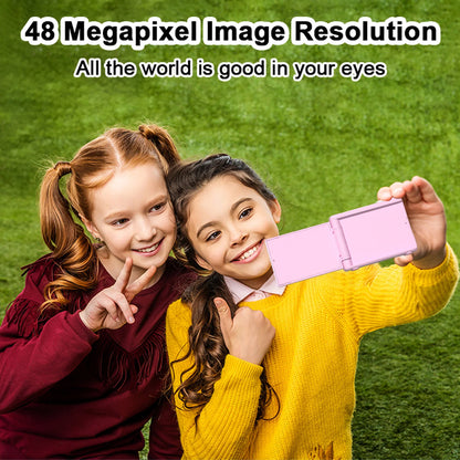 1080P Digital Camera for Kids Digital Video Camera 48MP 2.4 Inch Flip Screen 8X Zoom Telescopic Rotating Lens Gifts for Kids