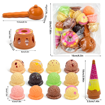 Children's Ice Cream Stacking Games Simulated Food Stack Up Play Kids Kitchen Pretend Play Toy Educational Toys For Gift Box