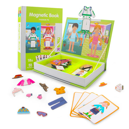 Kids Intelligent 3D Jigsaw Toys Magnetic Puzzle Book Brain Training Games Montessori Educational Toys for Xmas Toys Kids Gifts