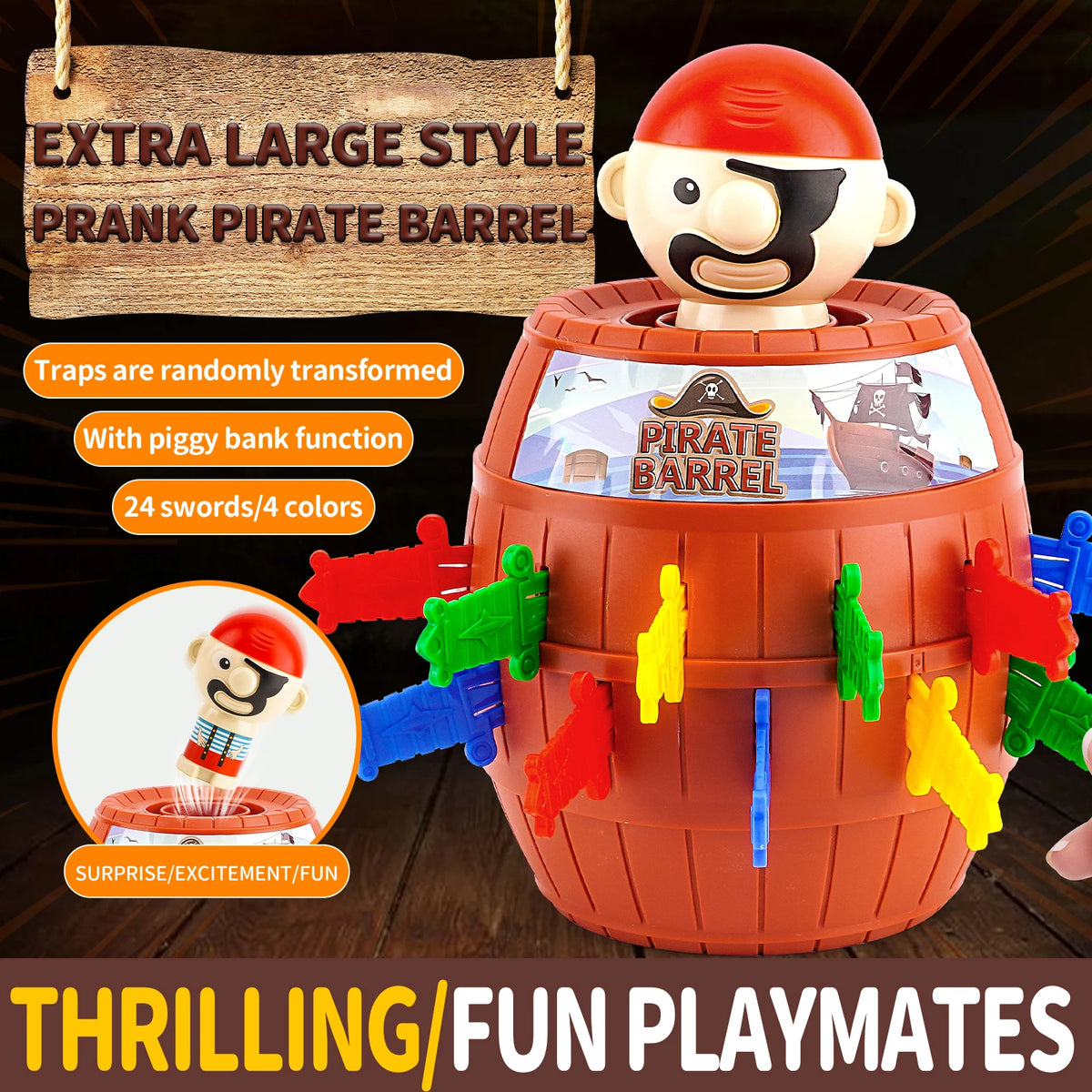 Pirate Bucket Desktop Trick And Arrow Bucket Toy Creative Parent Child Interactive Game For Children Aged 3 And Over