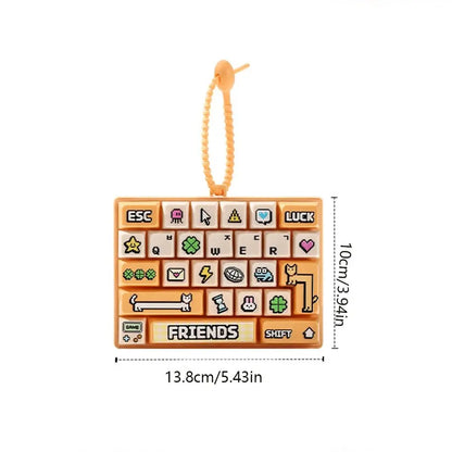 Creative 26 Keys Keyboard Fidget Keychain Cartoon 26 Keys Fidget Keyboard Anti Stress Keyboard Shaped Keyboard Keychain