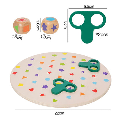 Montessori Matching Game Board Colors And Shapes Learning Puzzle Toy Concentration With Dice Interactive Educational Board Game