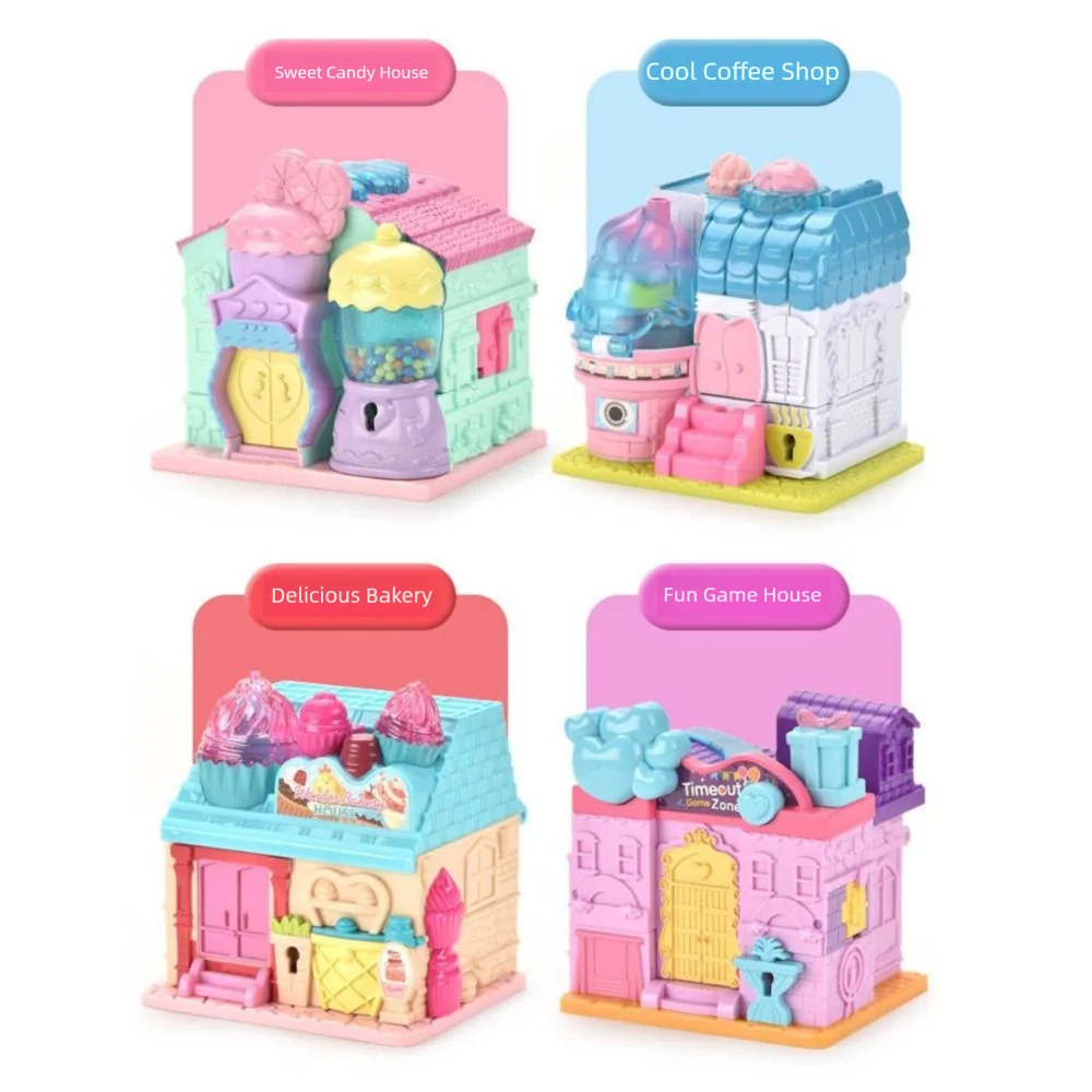 Creative Simulation Play House Toys Expandable 3D Doll Houses with Furniture Cosplay Interactive Simulated Princess Castle