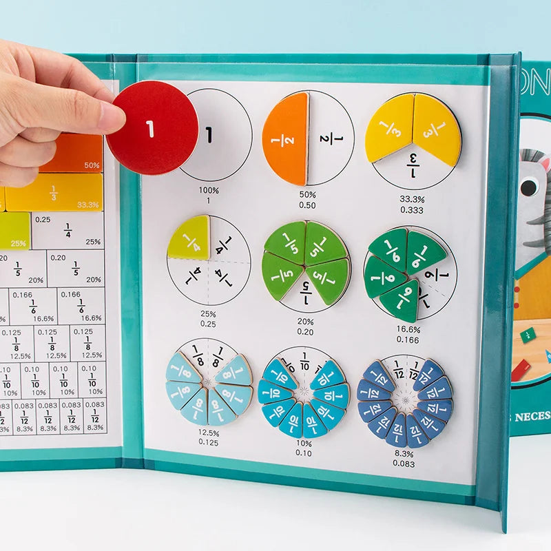 Magnetic Fraction Puzzles for Math Mastery Montessori Enlightenment with Fun Arithmetic Teaching Aid Cognitive Educational Toys