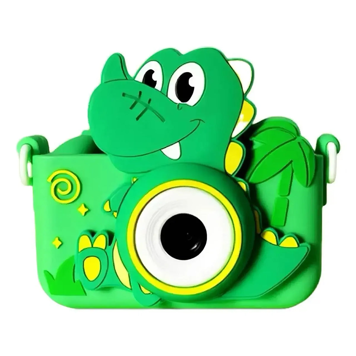 Dual Lens Kids Digital Camera Cartoon Green Dinosaur HD Shooting Video Recording 128G Portable Toy Camera Children Birthday Gift