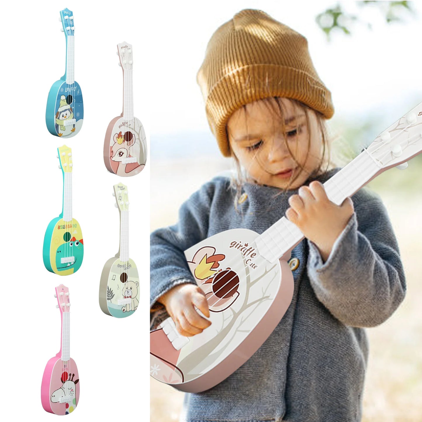 Guitar Musical Kids Ukulele Guitar Toys Enlightenment Musical Instrument Early Education for Children Gift