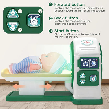 Doctor Kit for Toddlers,Realistic Kids Doctor Playset with Toy Stethoscope, Medical Tools & CT Scanner,Educational Birthday Gift