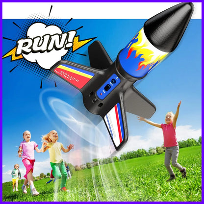 Kid Electric Rocket Launcher Toys Outdoor Model Rocket Kit Exploration Skyrocket With Parachute Game for Boy Girl
