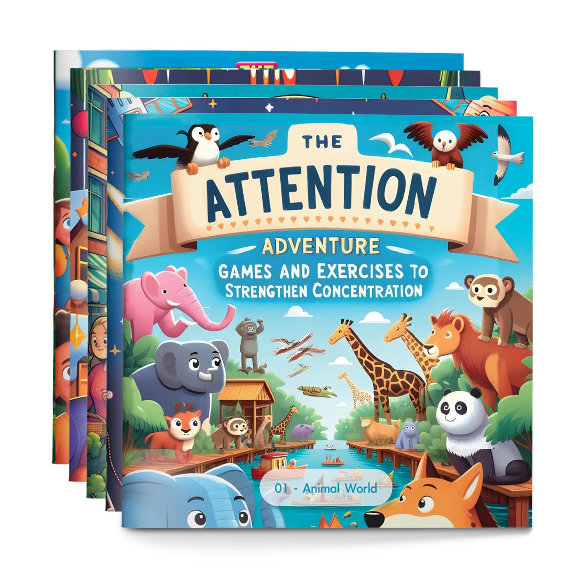 5PCS The Attention Adventure Books for Kids – Fun Games & Exercises to Strengthen Focus and Concentration Skills